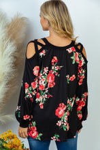 Load image into Gallery viewer, Floral print top with strappy shoulder