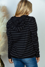 Load image into Gallery viewer, Striped poof sleeve hoodie