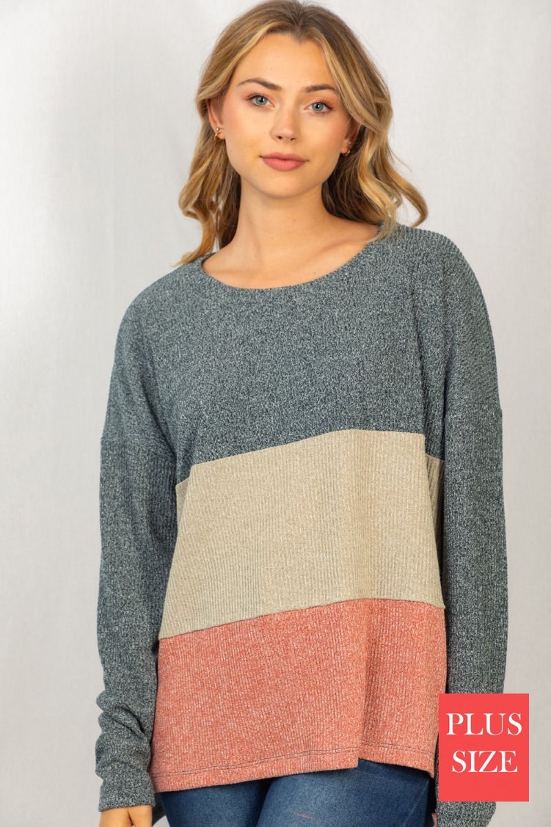 Color blocked sweater