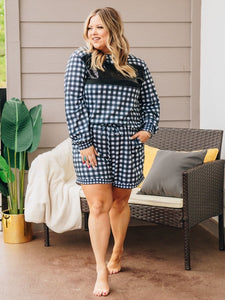 Gingham and sequin shorts lounge set