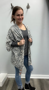 Animal print short sleeve cover up