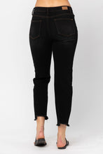 Load image into Gallery viewer, Judy blue High Black waist destroyed cropped jean