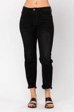 Load image into Gallery viewer, Judy blue High Black waist destroyed cropped jean